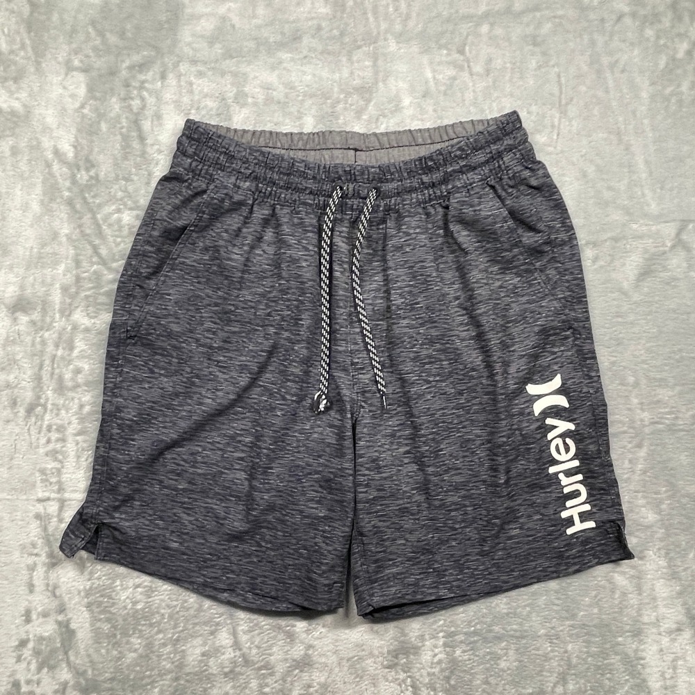 Hurley‎ Athletic Shorts Mens Small Gray Space Dye Stretch Drawstring Activewear